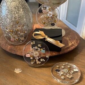 Elegant Beaded Coasters Set (4)